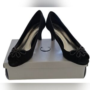 Caparros Womens Open Toe Heels Black Size 7.5